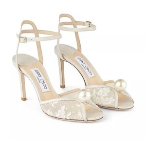 Jimmy Choo Women's Sacora 85 Ankle Strap High Heel Sandals size 37.5